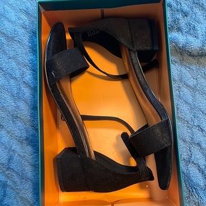 Girls dress shoes with heels. Worn once, like new